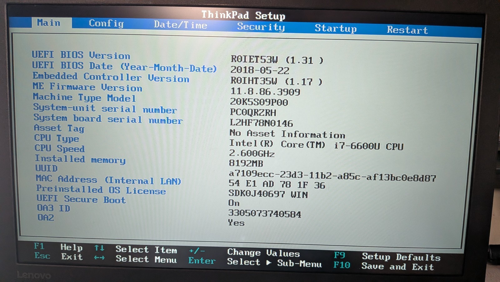 Lenovo ThinkPad X270 Intel I7-6600U 2.6GHz 12.5″FHD 8GB 256GB SSD Win11 w/ac