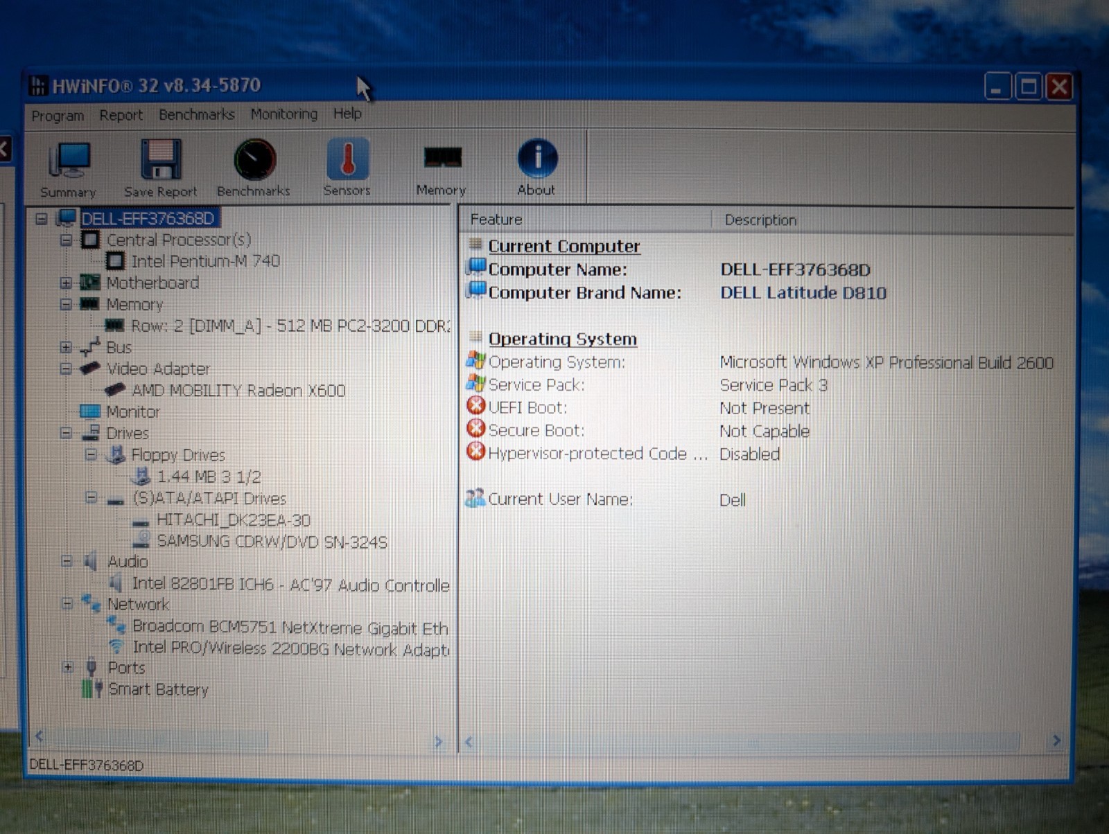 15″ Dell Latitude D810 | Pentium M 30GB HDD | ATI DVD Win XP 32-Bit Serial Port