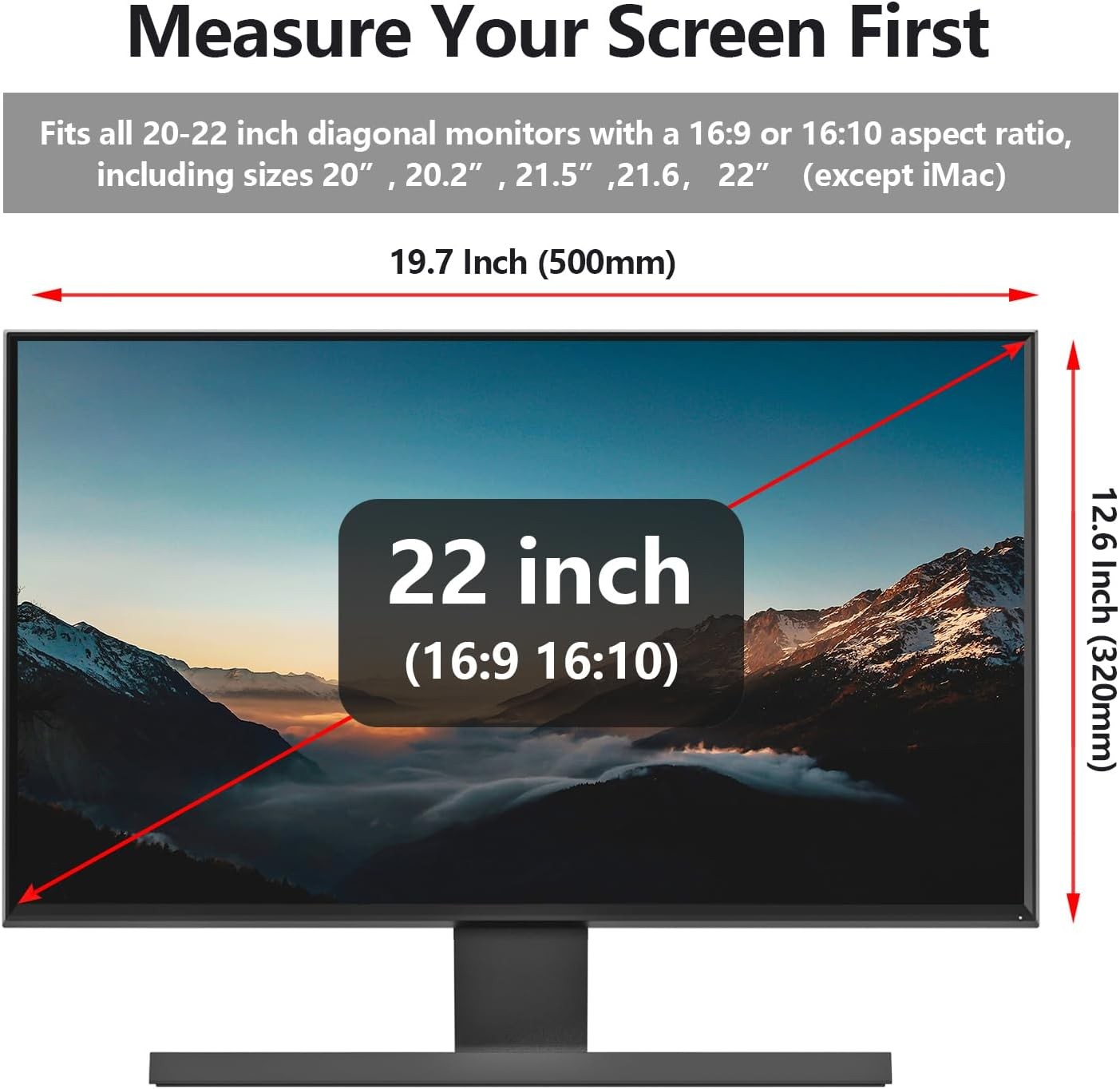 Anti Blue Light Screen Protector for 20 to 22 Inch Monitors – Eye Protection Shi