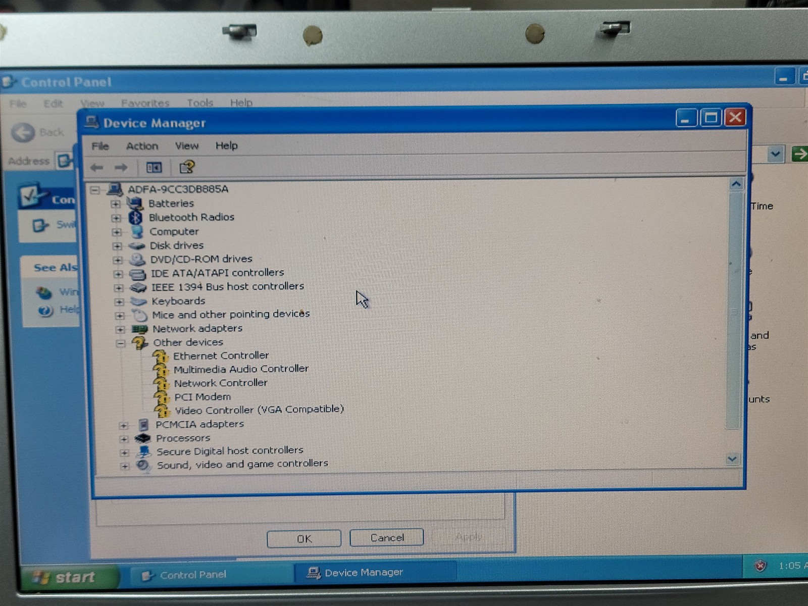 Dell Inspiron 6000 PP12L Windows XP Intel Pentium M 1.60 GHz 512 MB RAM