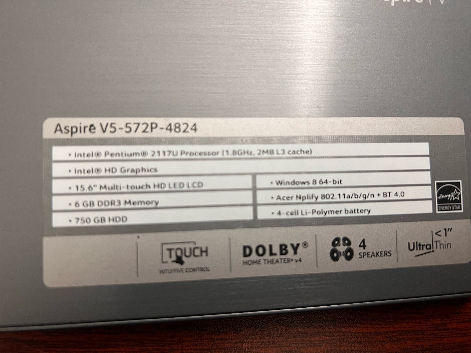 Acer Aspire V 15 Touch series For Parts or repair
