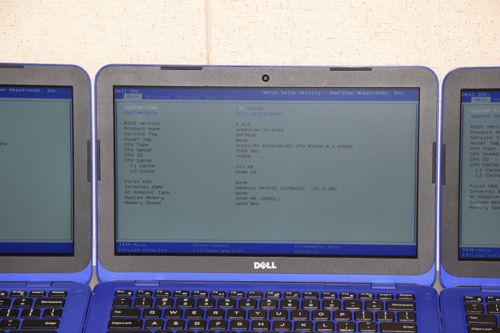 PARTS REPAIR Lot 4 Dell Inspiron 11-3162 11.6″ Celeron N3060 2GB DDR3L 32GB eMMC
