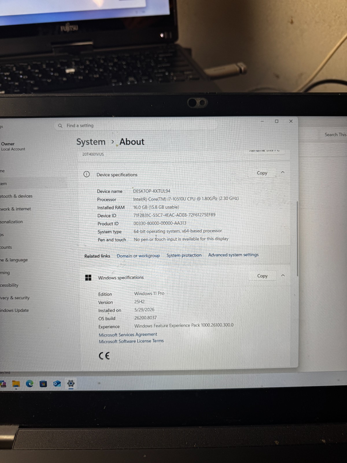 Lenovo ThinkPad P15s Gen 1 Core I7-10510 500GB SSD 16GB RAM 2GB GPU *READ #5866