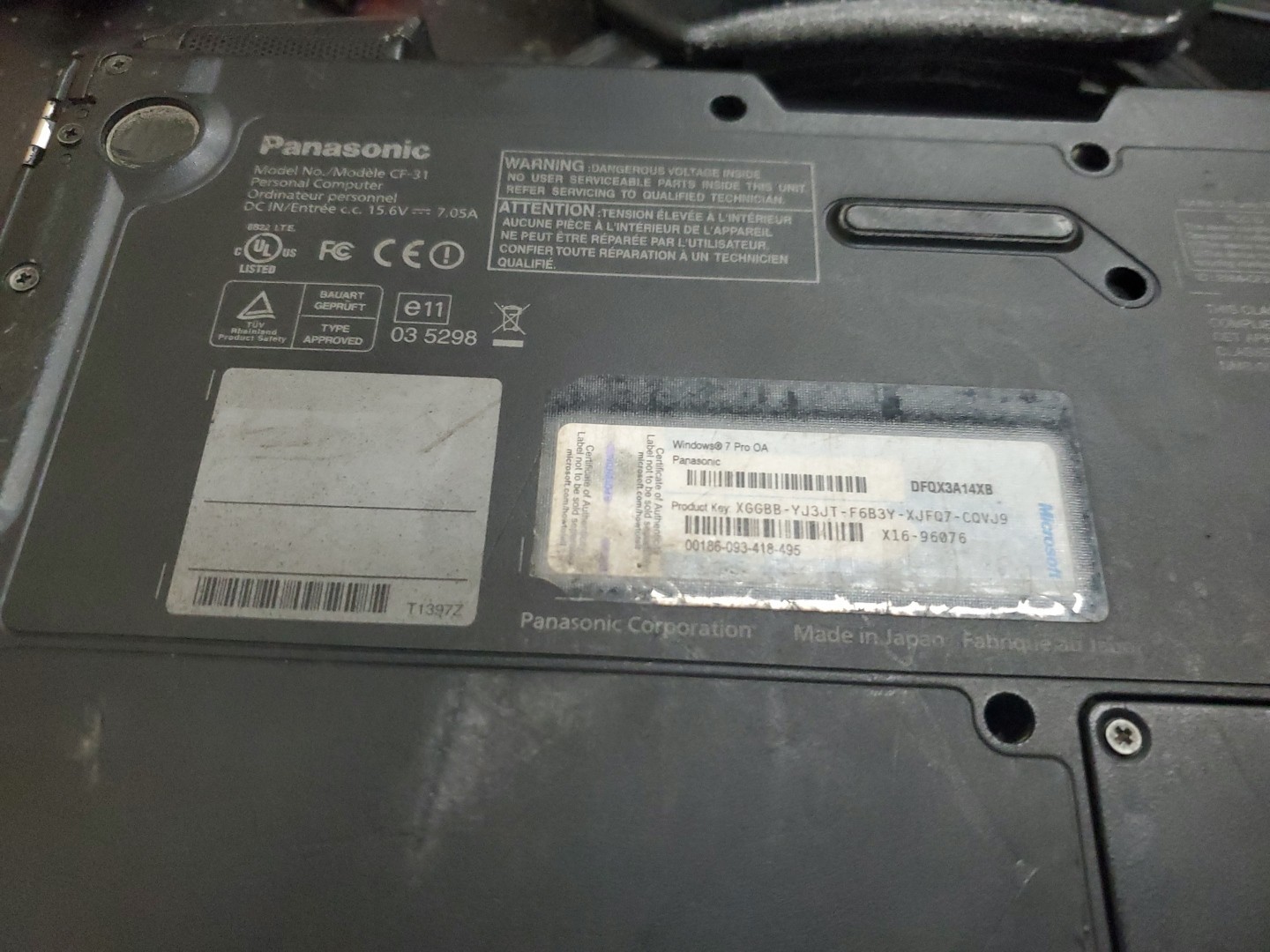 Panasonic Toughbook CF-31 MK-1 i3 M 350 @ 2.40GHz 8GB 60HRS Diesel No HD/CAD