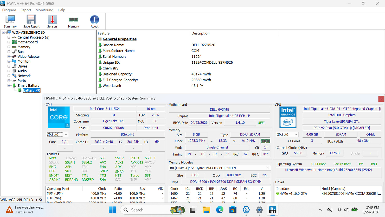 Dell Vostro 3420 14″ FHD i3-1115G4 8GB 256GB SSD Win11