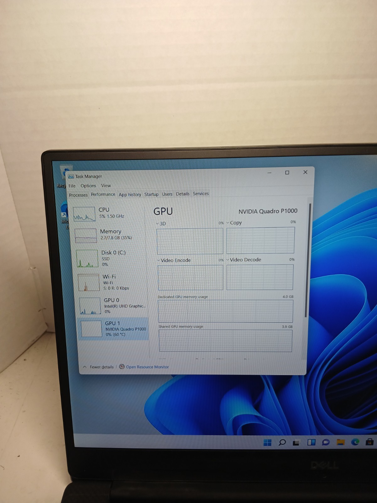 Dell Precision 5530 15.6″ Laptop i7-8850H 8GB RAM 512GB SSD Win11 P1000 #97