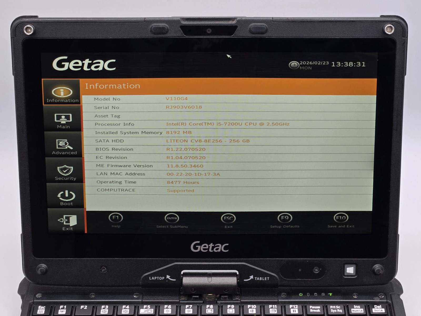 Getac V110G4 2-in-1 11″ HD Touch I5-7200U 256GB SSD 8GB W10P Backlit *READ*
