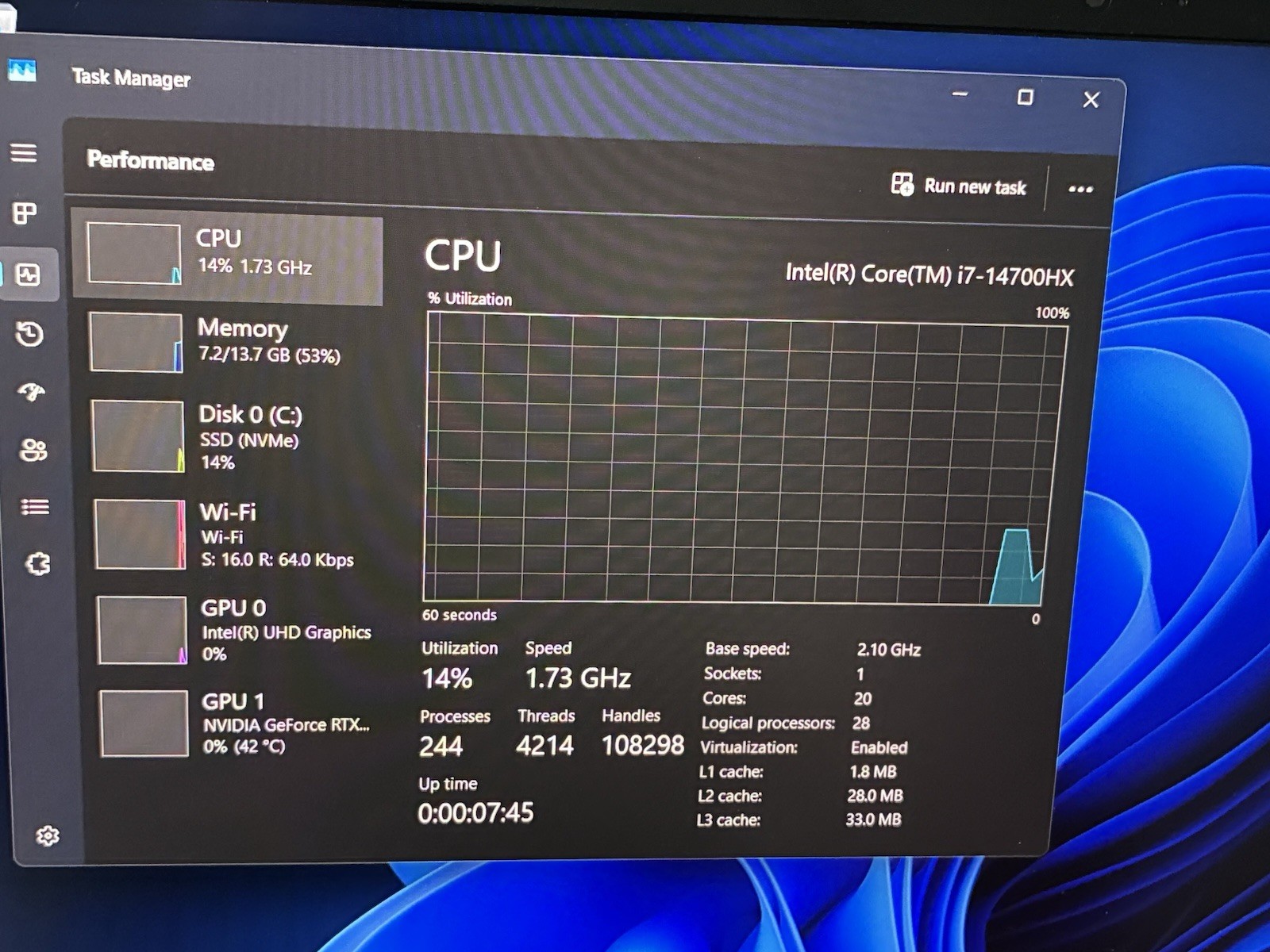 HP Gaming Laptop Omen 16 16.1” FHD 165Hz i7-14700HX 16GB RAM 512GB SSD RTX 4070