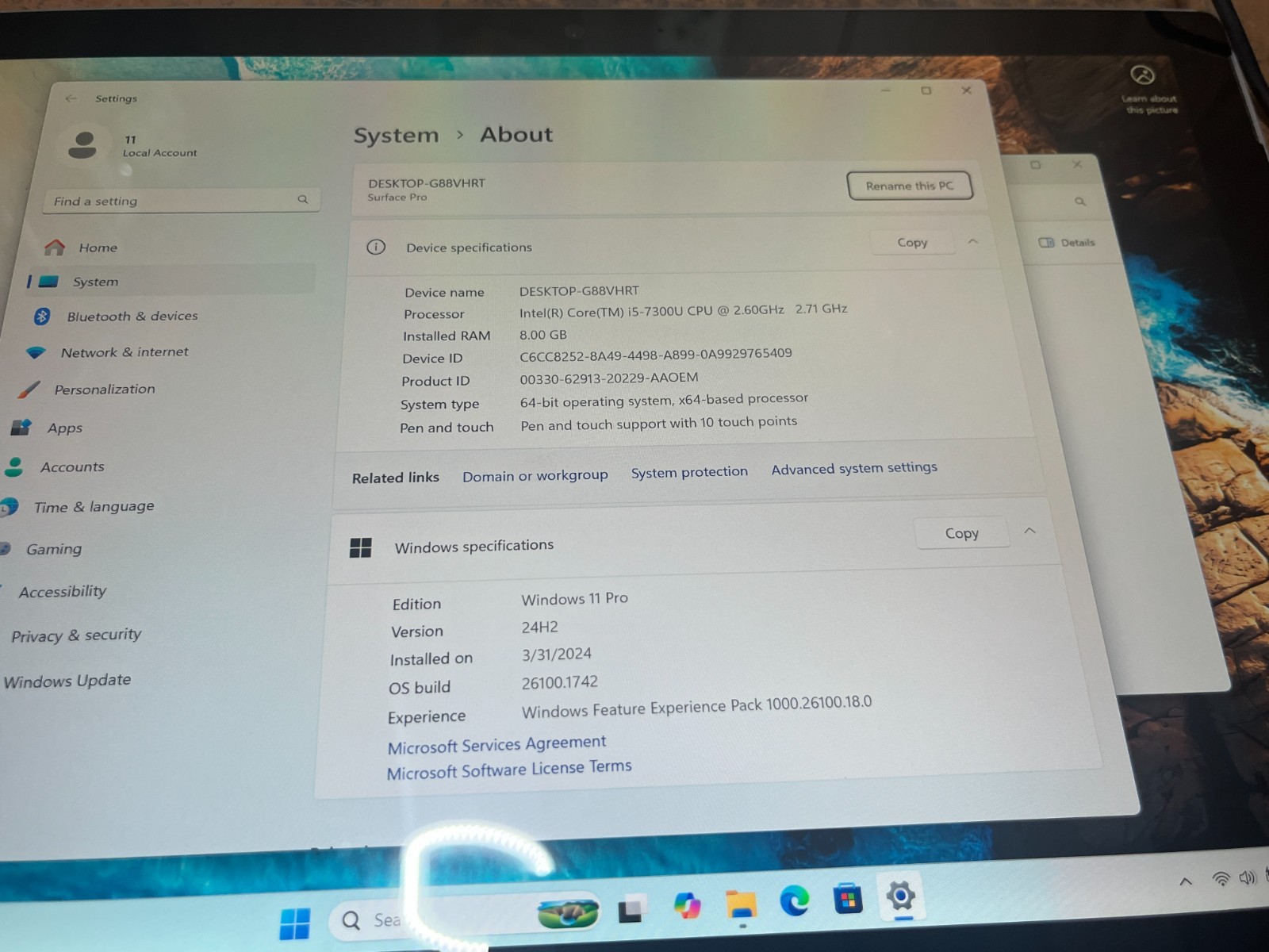 Microsoft Surface Windows 11 Pro 12.3″ Tablet i5-7300u 8gb 256gb SSD