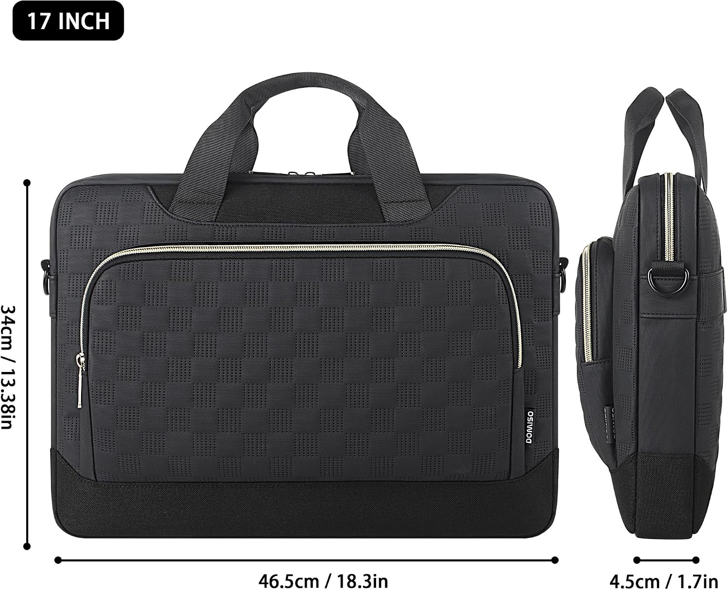 Waterproof Messenger Shoulder Bag for 17-17.3 Inch Laptops, Business Briefcase B