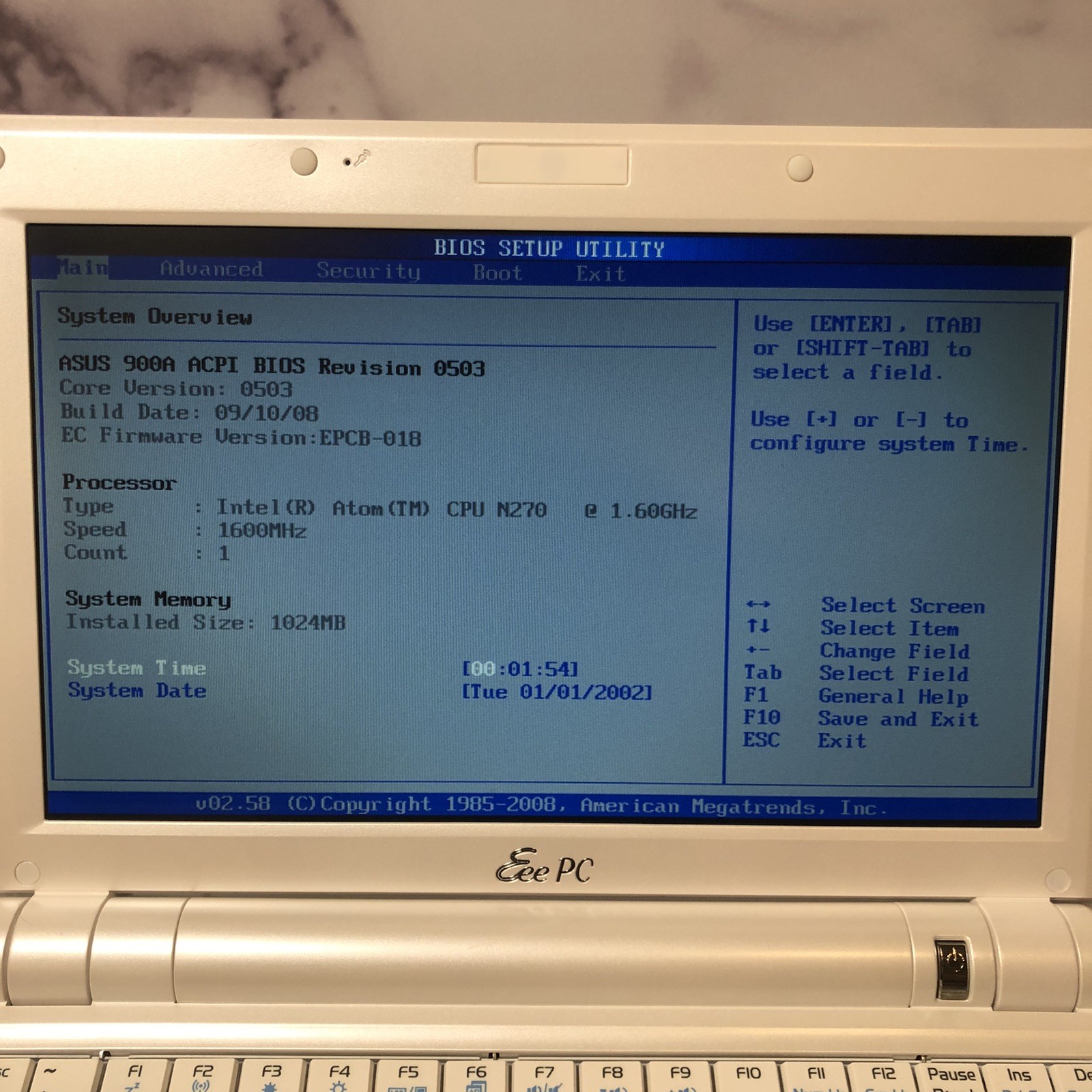 Asus Eee PC 900A Laptop 1.60 GHz, 1 GB RAM