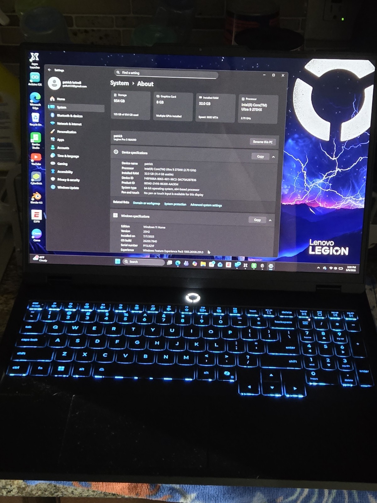 Lenovo Legion Pro 5 16IAKX10 Gaming Laptop i7 32GB 954GB SSD RTX 16″ Win11