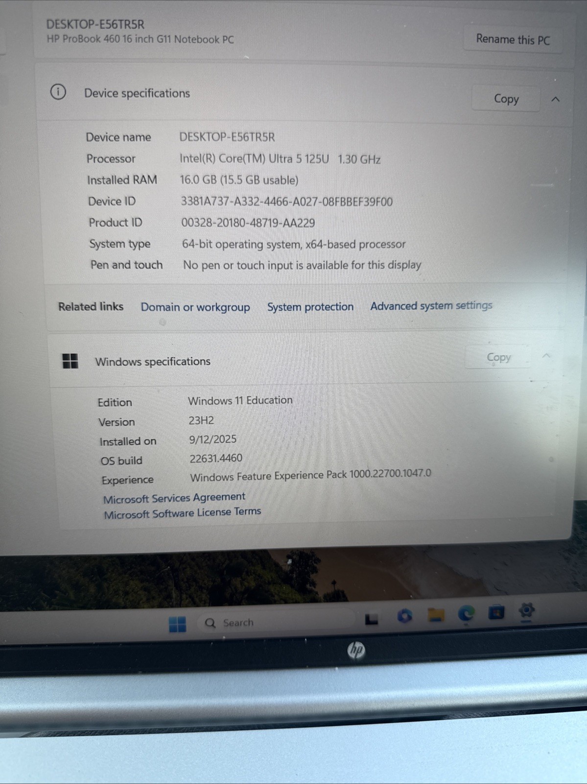 HP ProBook 460 G11 16 Pulgadas IPS WLED WUXGA Intel Core Ultra 5 16GB RAM 200ssd
