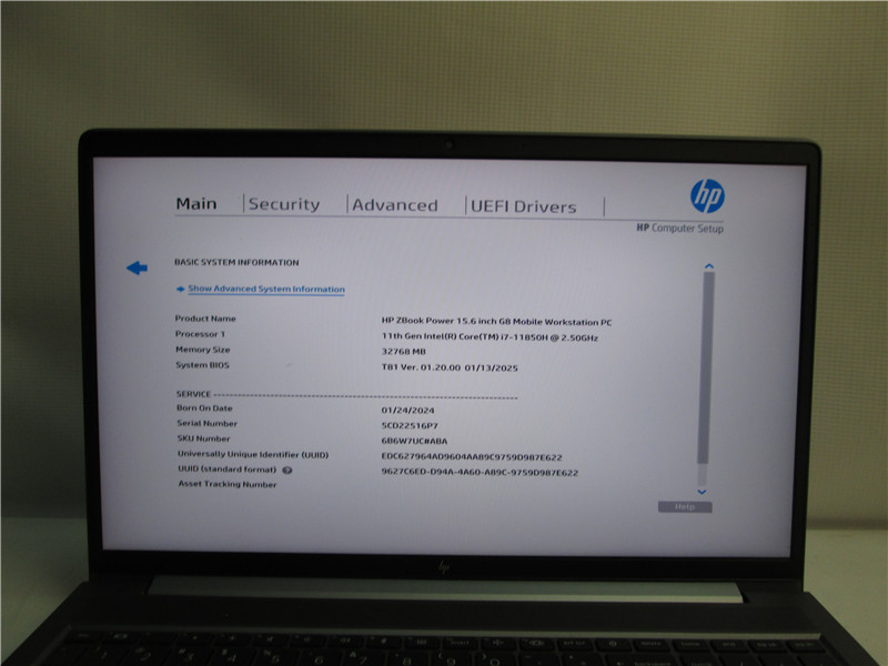 HP ZBook Power Laptop i7-11850H 32GB 512GB SSD 16in Win11 COA Grade C