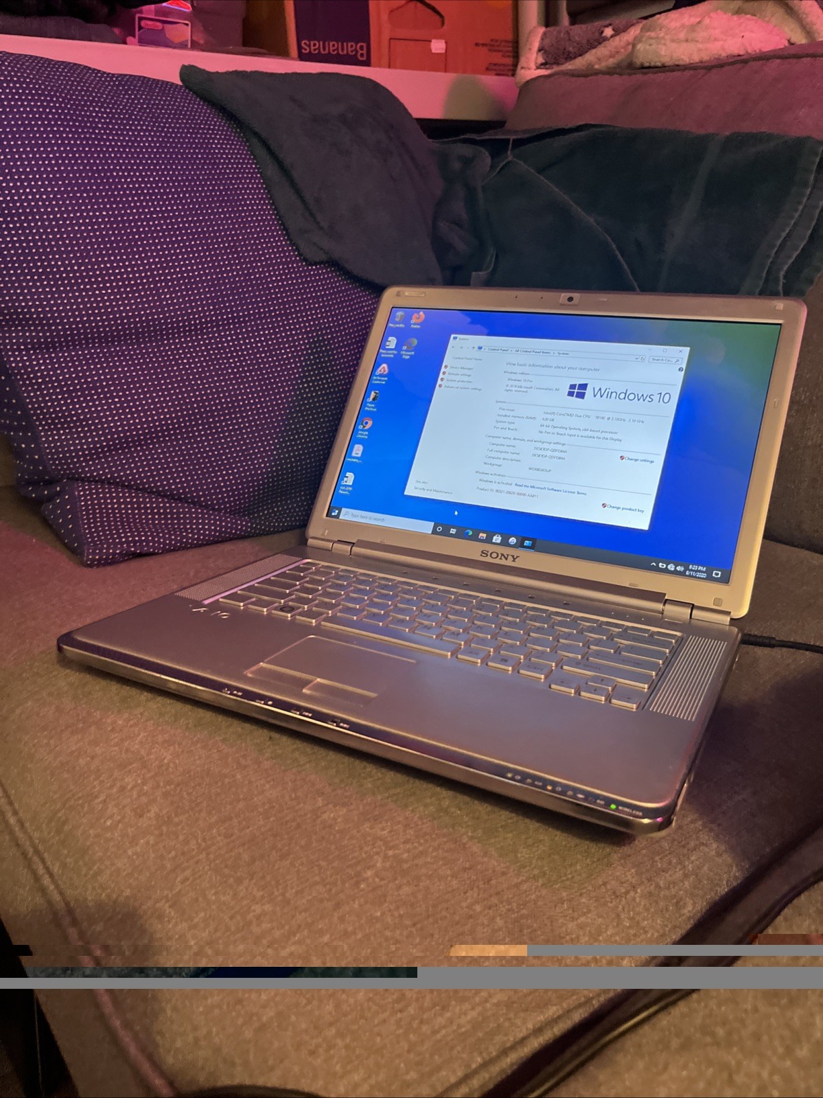 Vintage Sony Vaio PCG-5L2L Windows 10 Core 2 Duo, 4GB RAM, Tested Works