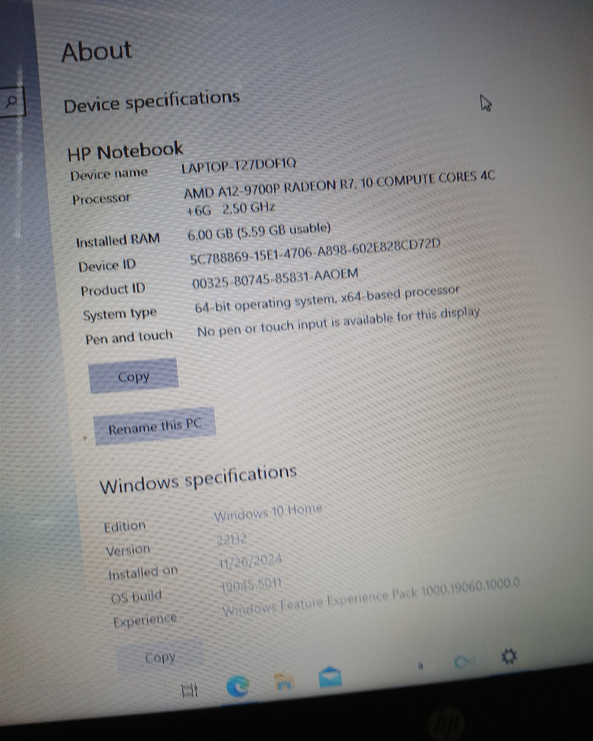 HP 15-BA009dx Laptop – Please see pictures for full details