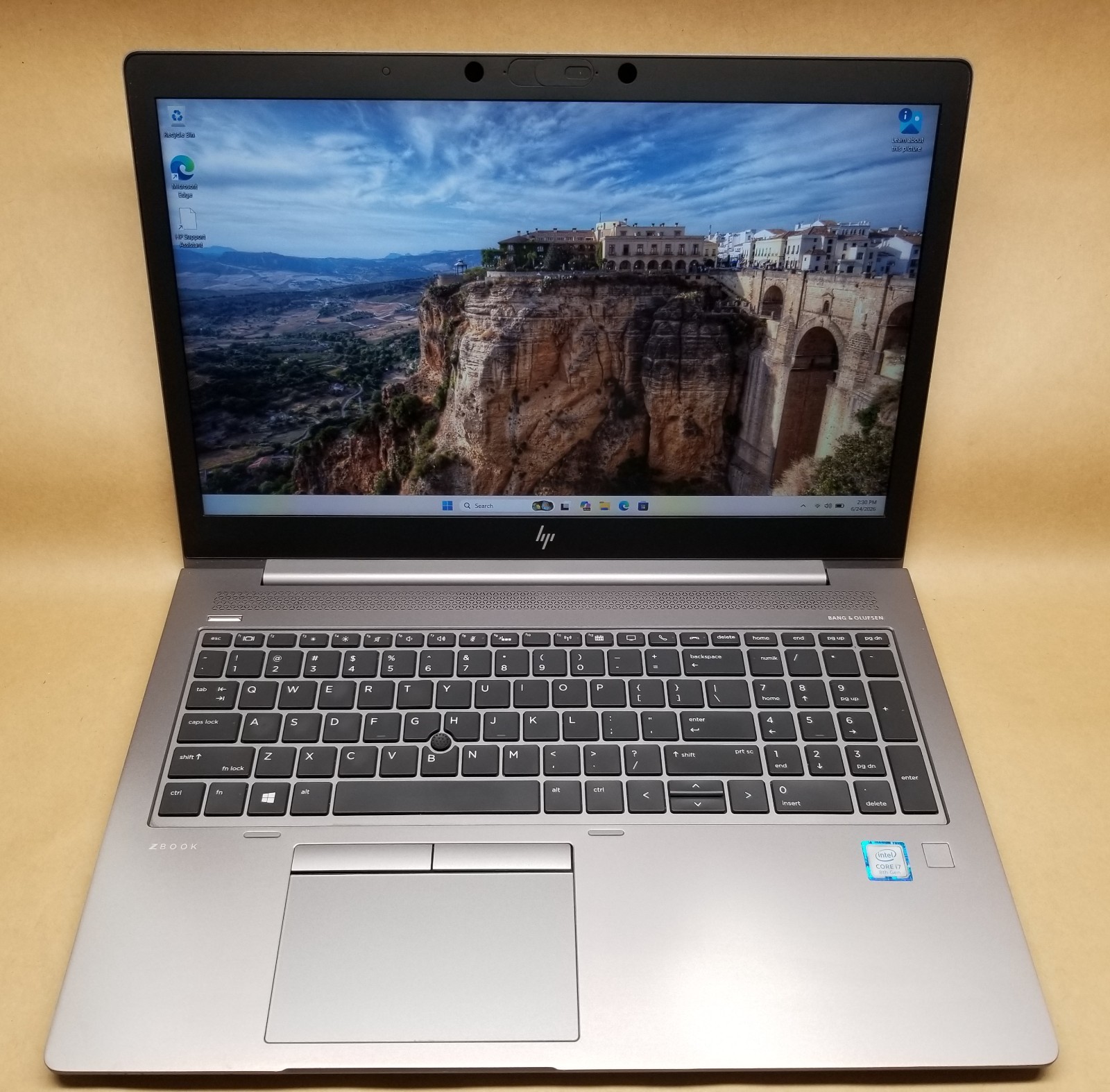 HP Zbook 15u G5 15.6″ Laptop i7-8550U, 8GB RAM 256GB SSD PRO WX 3100 WIN 11 PRO