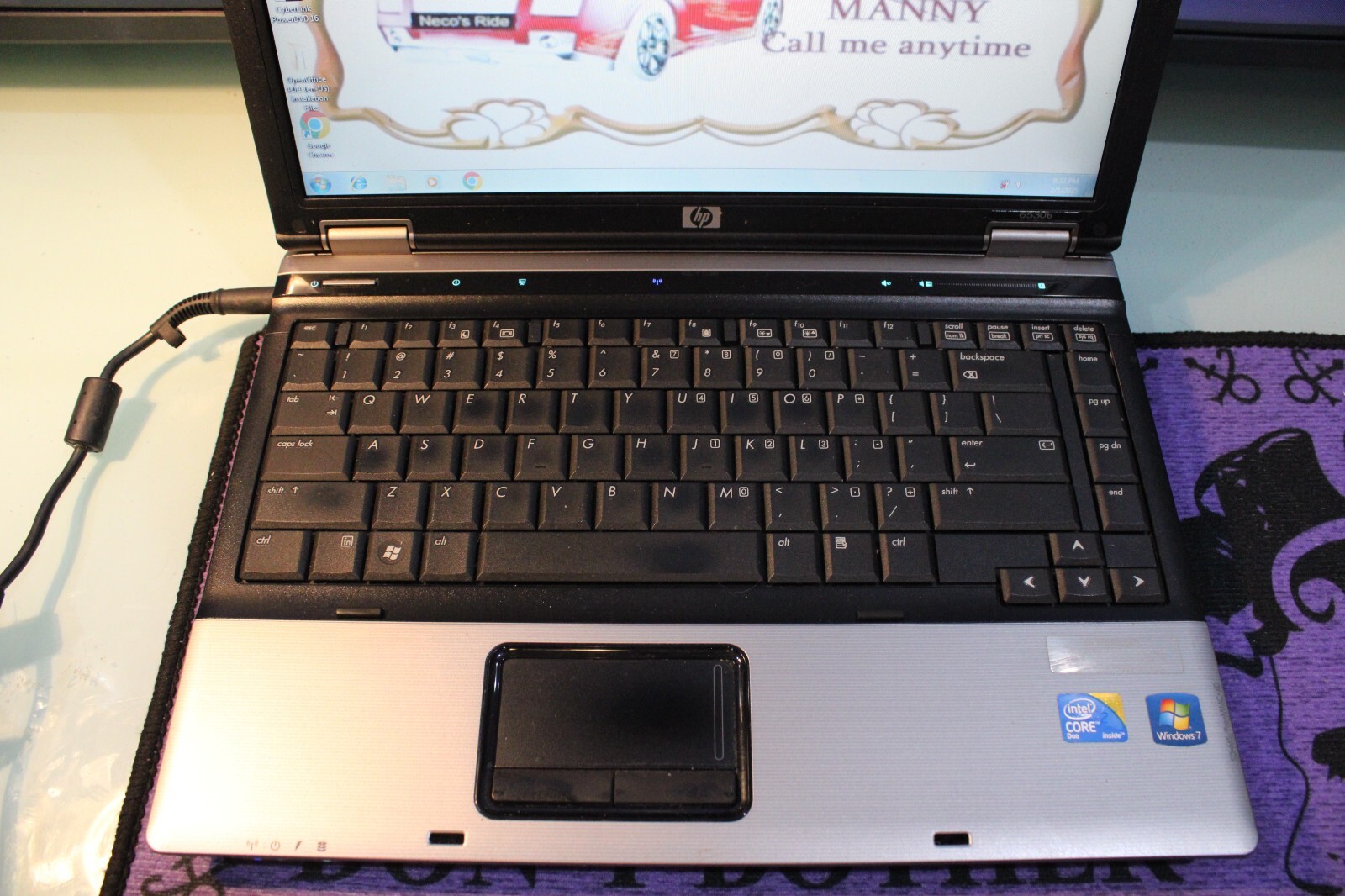 HP Compaq 6530b Intel Core 2 Duo CPU P8600 @2.40GHz 4GB 150GB HDD WINDOWS 7