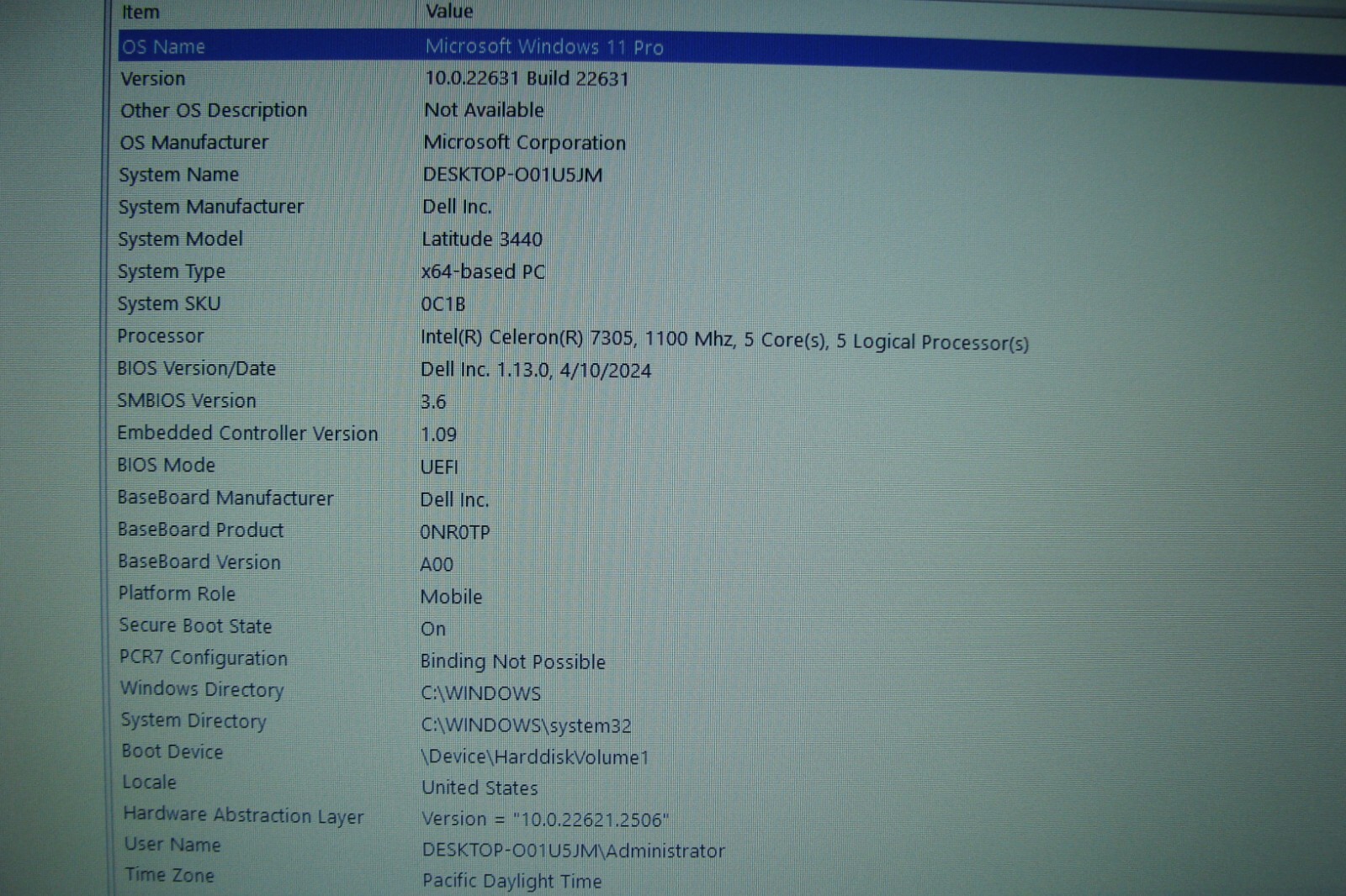 Dell Latitude 3440 14”HD celeron 7305 1.1GHz 16GB 256GB SSD +PA Warranty 02/2027