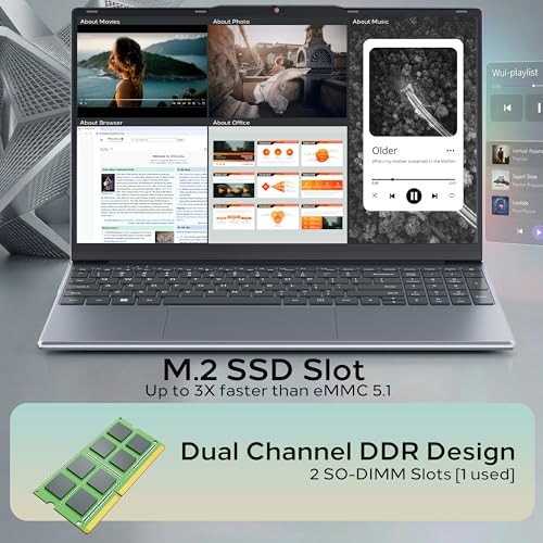 15.6″ FHD Laptop Computers – Compatible with Windows 11, DGBook A3 – Silver Mode