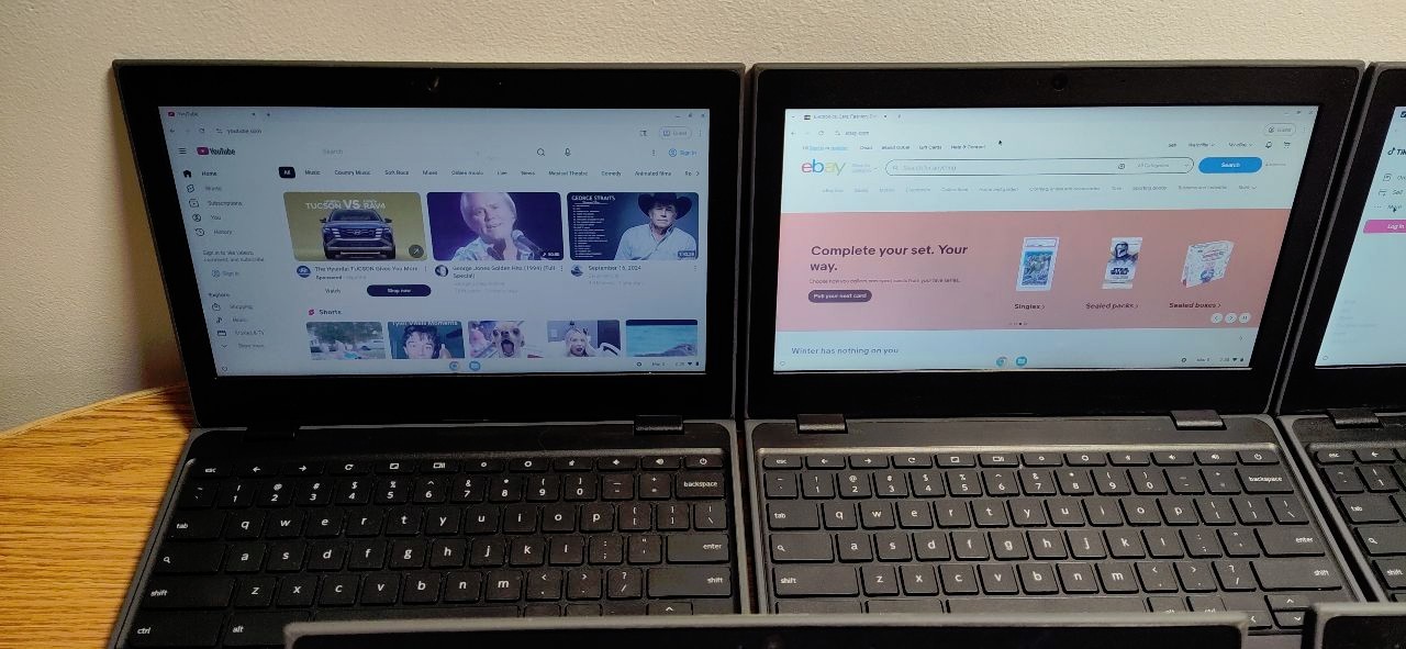 LOT OF 5 UNLOCKED Lenovo 100e Chromebook LAPTOPS WEBCAM/BLUETOOTH/WiFi 1.60GHz