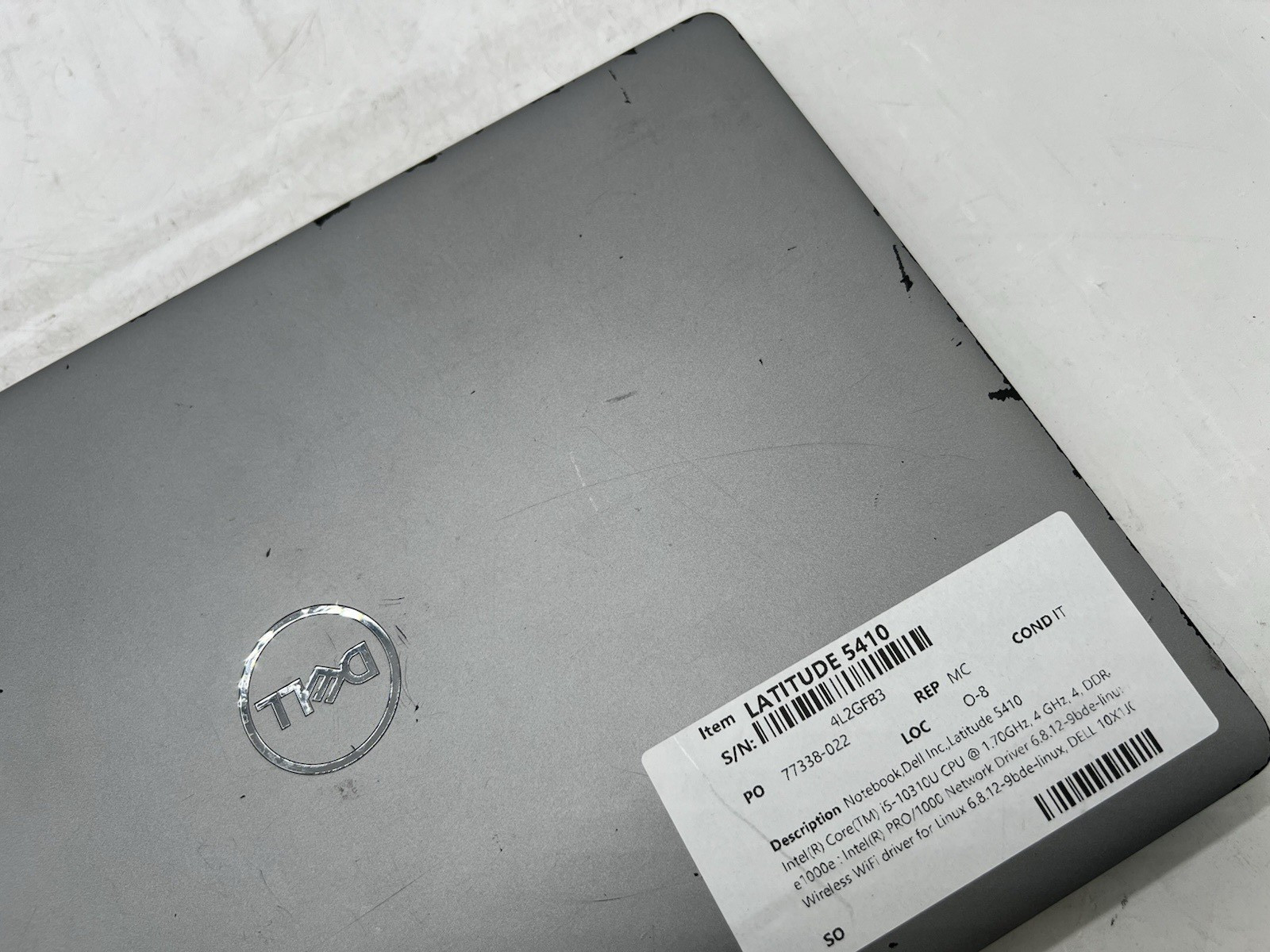 Dell Latitude 5410, i5-10310U CPU, @ 1.70GHz, 8GB RAM-No OS/HDD, w/Chager