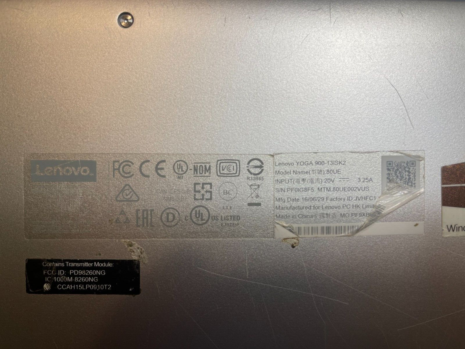 Lenovo Yoga 900-13ISK2 -i7- 6th Gen. NOT Working, Cracked Screen, NOT TURN ON