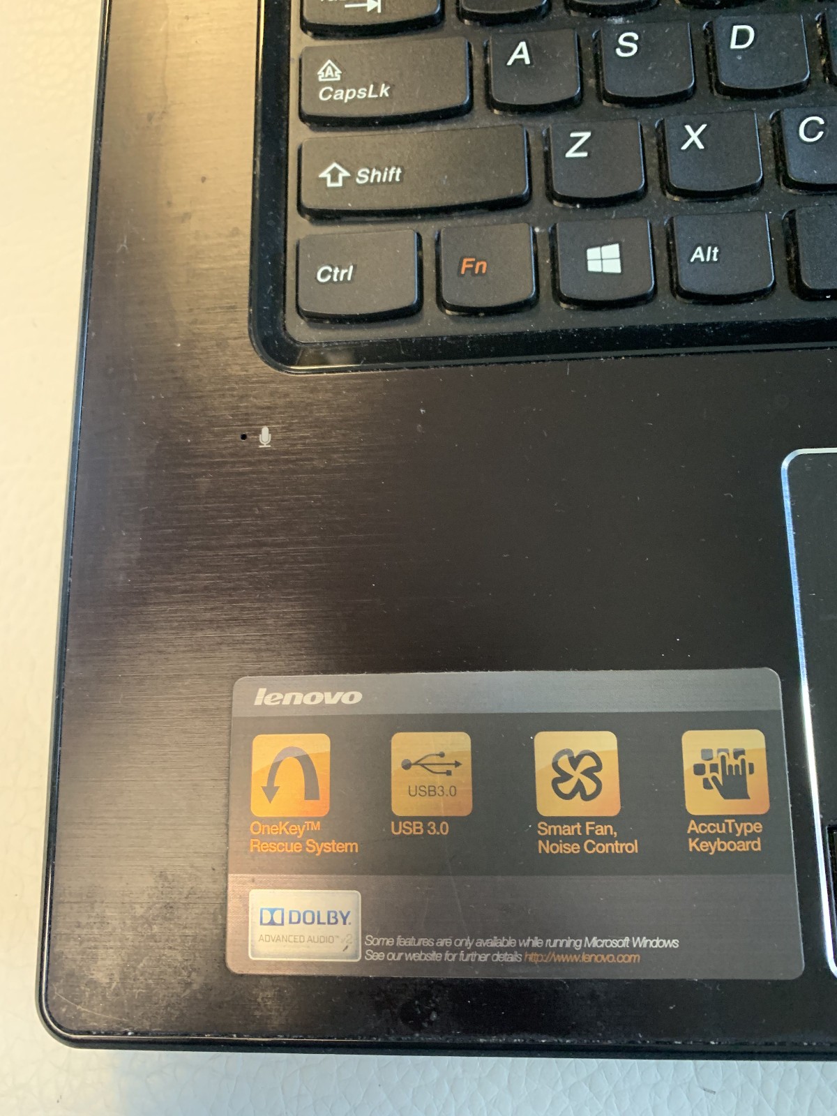 Lenovo G780 Model 20138 No Hard Drive 8 GB RAM DVD Drive 17″