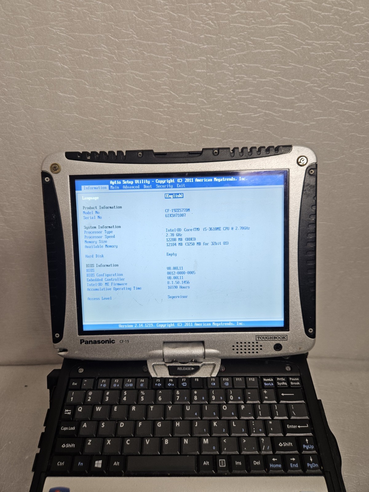 Lot Of 8 Panasonic Toughbook CF-19, i5-3610ME @ 2.7GHz, Tested Grade C