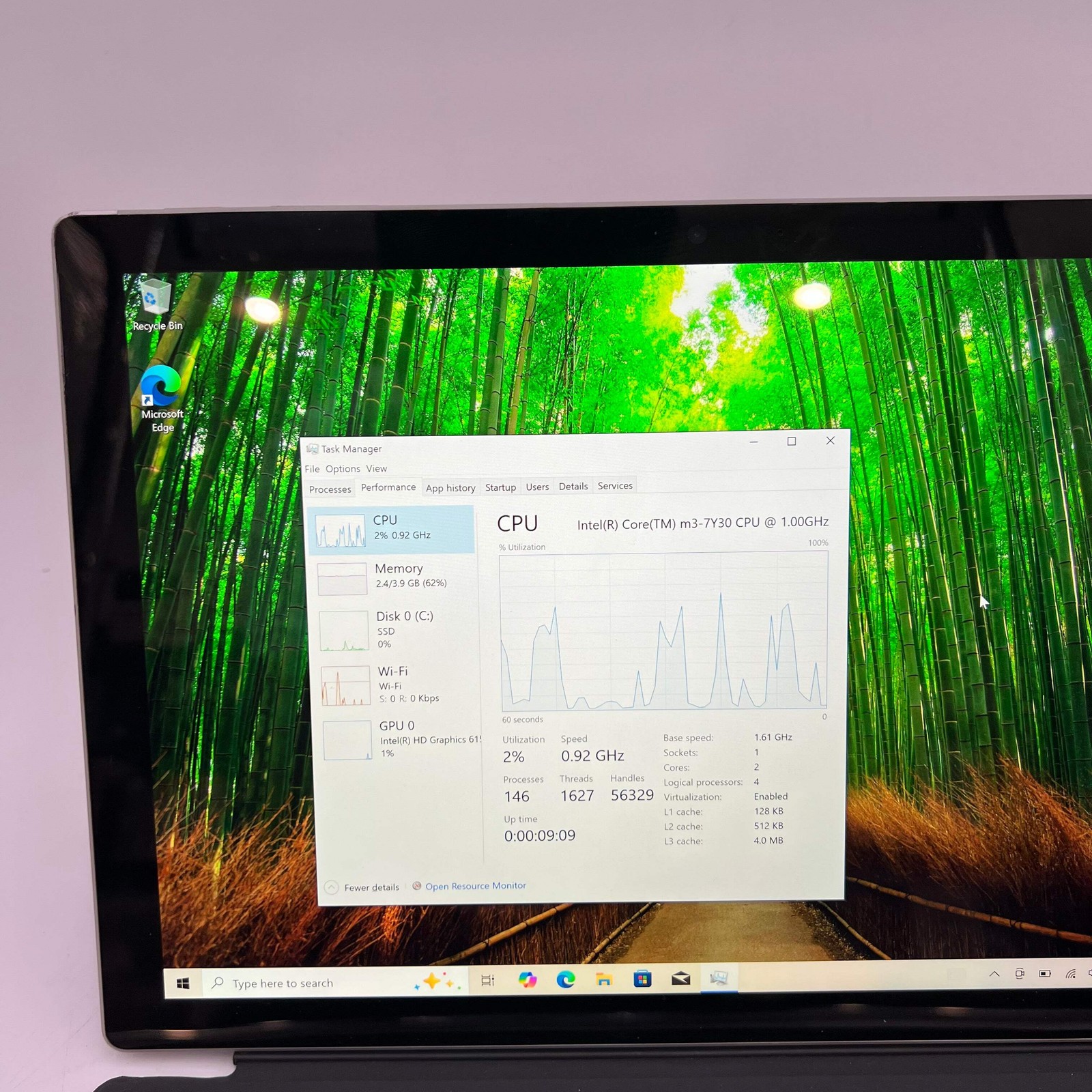 Microsoft Surface Pro 1796 | Intel Core M3-7Y30 | 4GB RAM | 128GB Silver Used