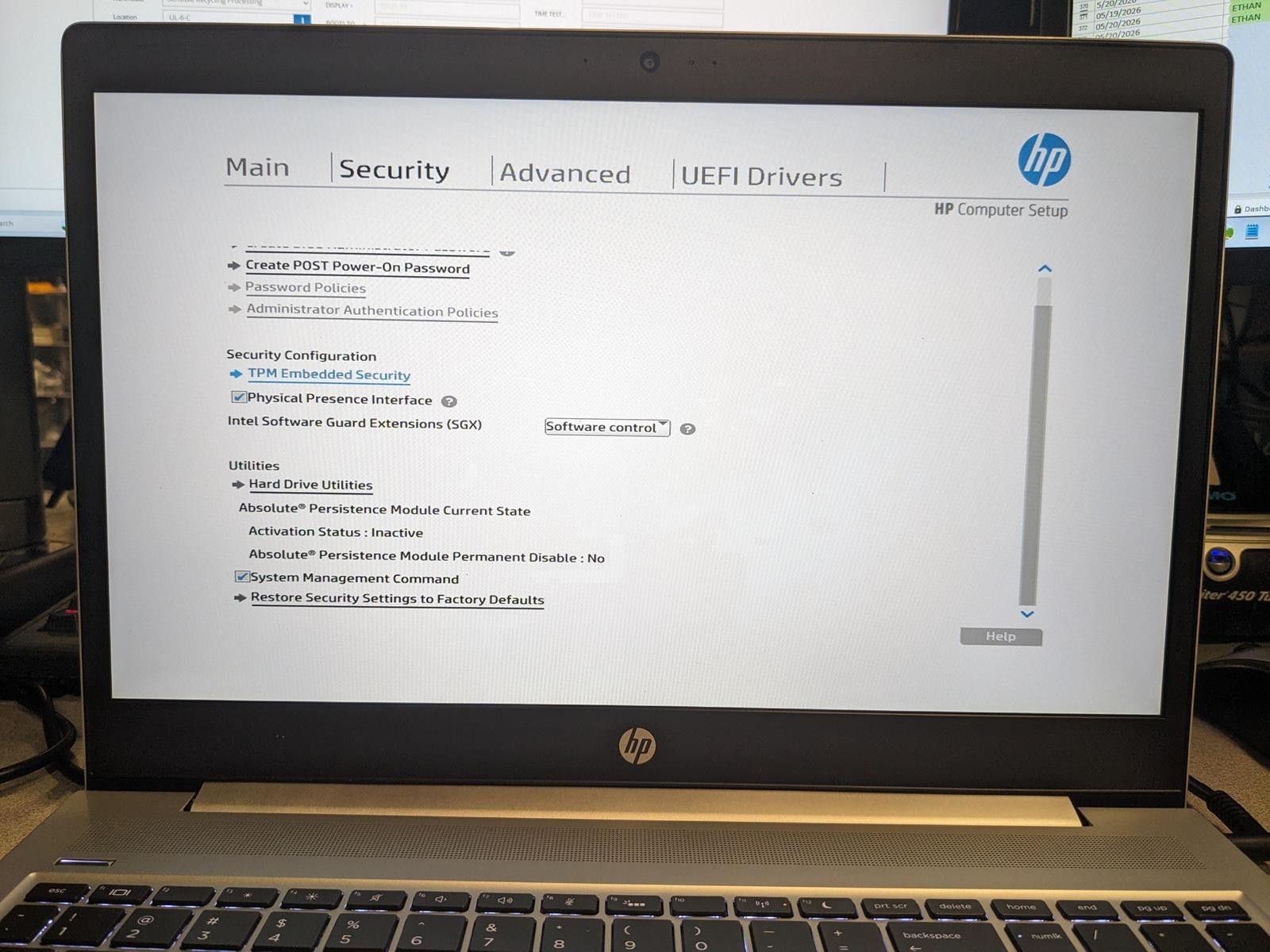 HP PROBOOK 450 G6 i7-8565U @ 1.80GHz, 8GB RAM, NO HDD/OS