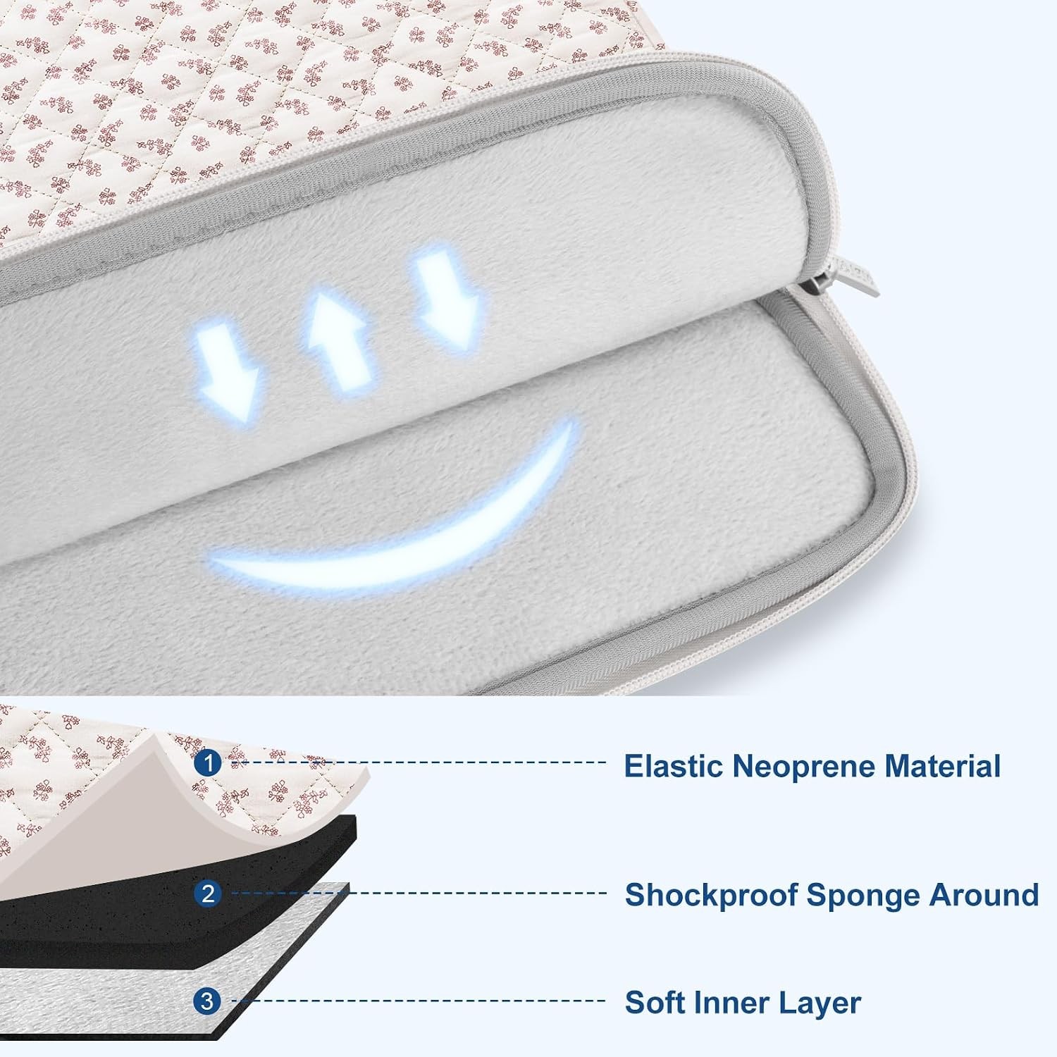 Puffy Laptop Sleeve Bag for 13-14 inch Laptops, Compatible with MacBook Air, Pin