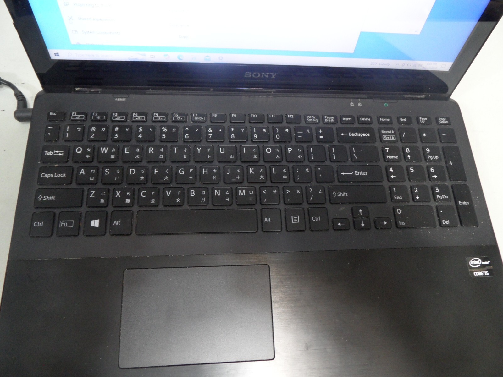 Sony SVF15A13CWB 240 GB SSD Windows 10 8 GB Ram i5 Bad Touch Chinese Keyboard