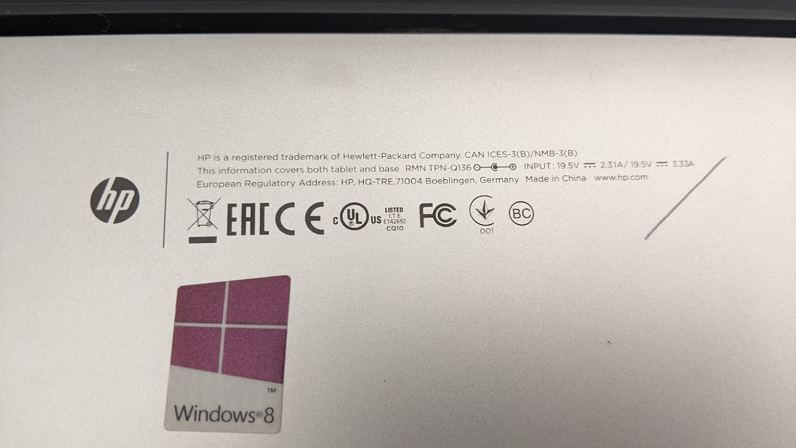 HP Pavillion X2 10-N113DX 10.1″ Intel Atom X5-Z8300