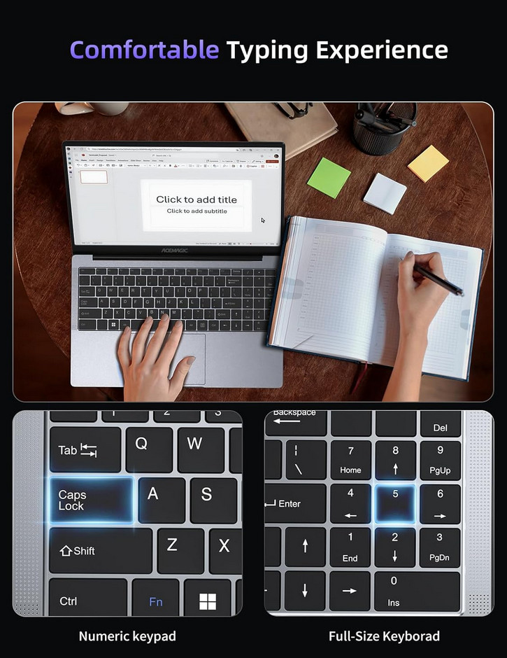 MALLRACE 2026 New Laptop,15.6-inch IPS with Windows 11 PRO Laptop with Quad-Core
