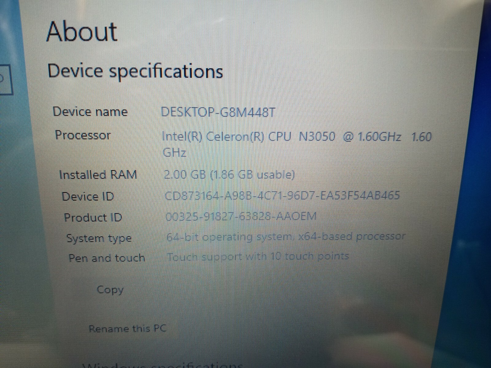 HP Stream 13-C140NR TOUCH Intel Celeron N3050 1.6GHz 2GB Ram 32GB SSD BT Win10 H