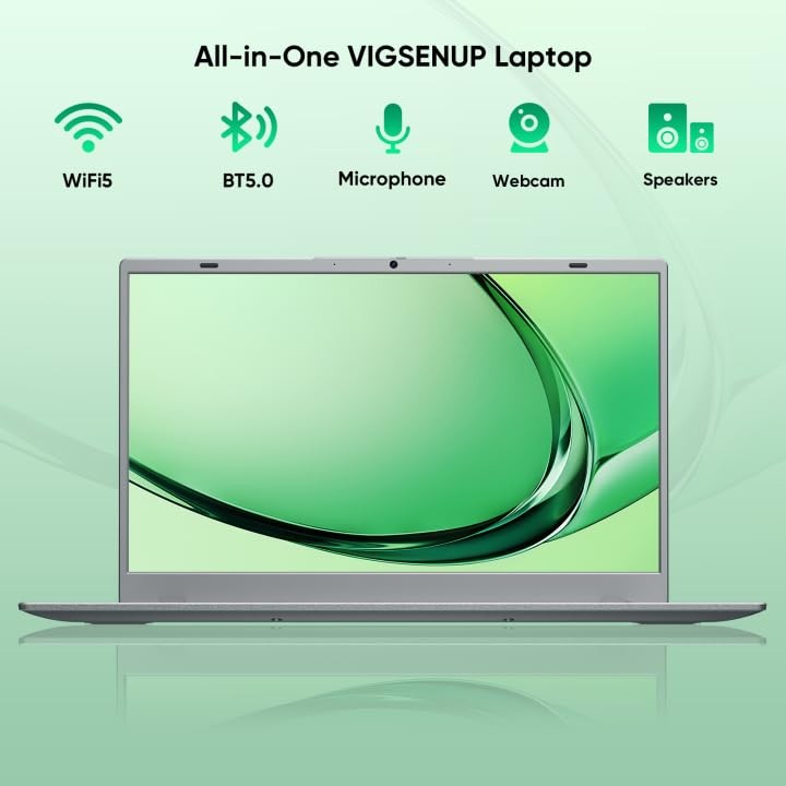 15.6″ Full HD Laptop with 16GB RAM 256GB SSD,Laptop Computer, Dual-core Silver