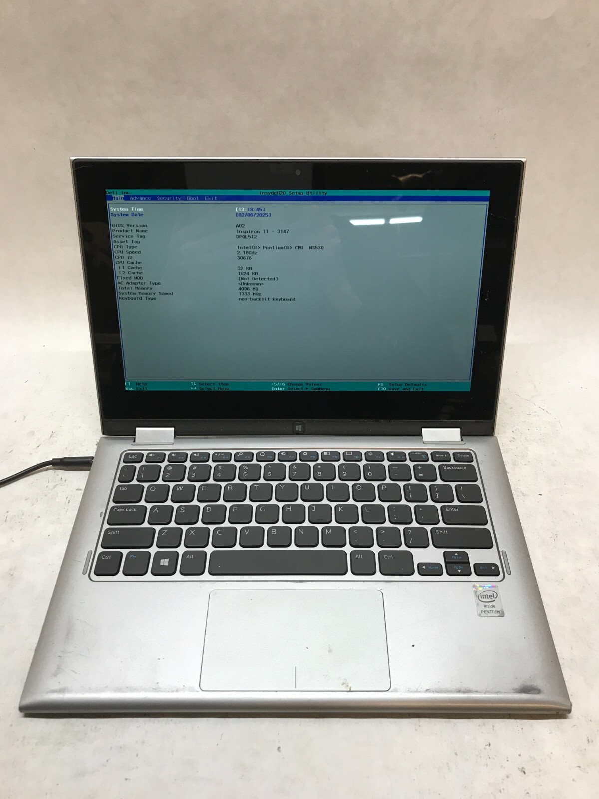 Dell Inspiron 11-3147 11″ Laptop Pentium N3530 2.16GHz 4GB RAM NO HDD NO OS – DW