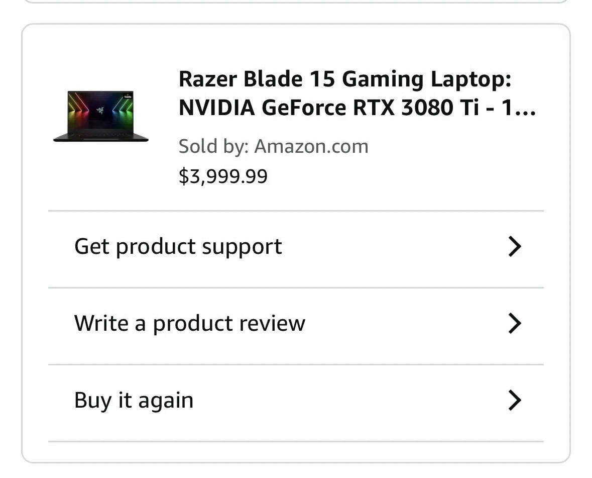 Razer Blade 15 – RTX 3080 Ti, 32GB RAM, 1TB SSD 144hz 12th Gen i9