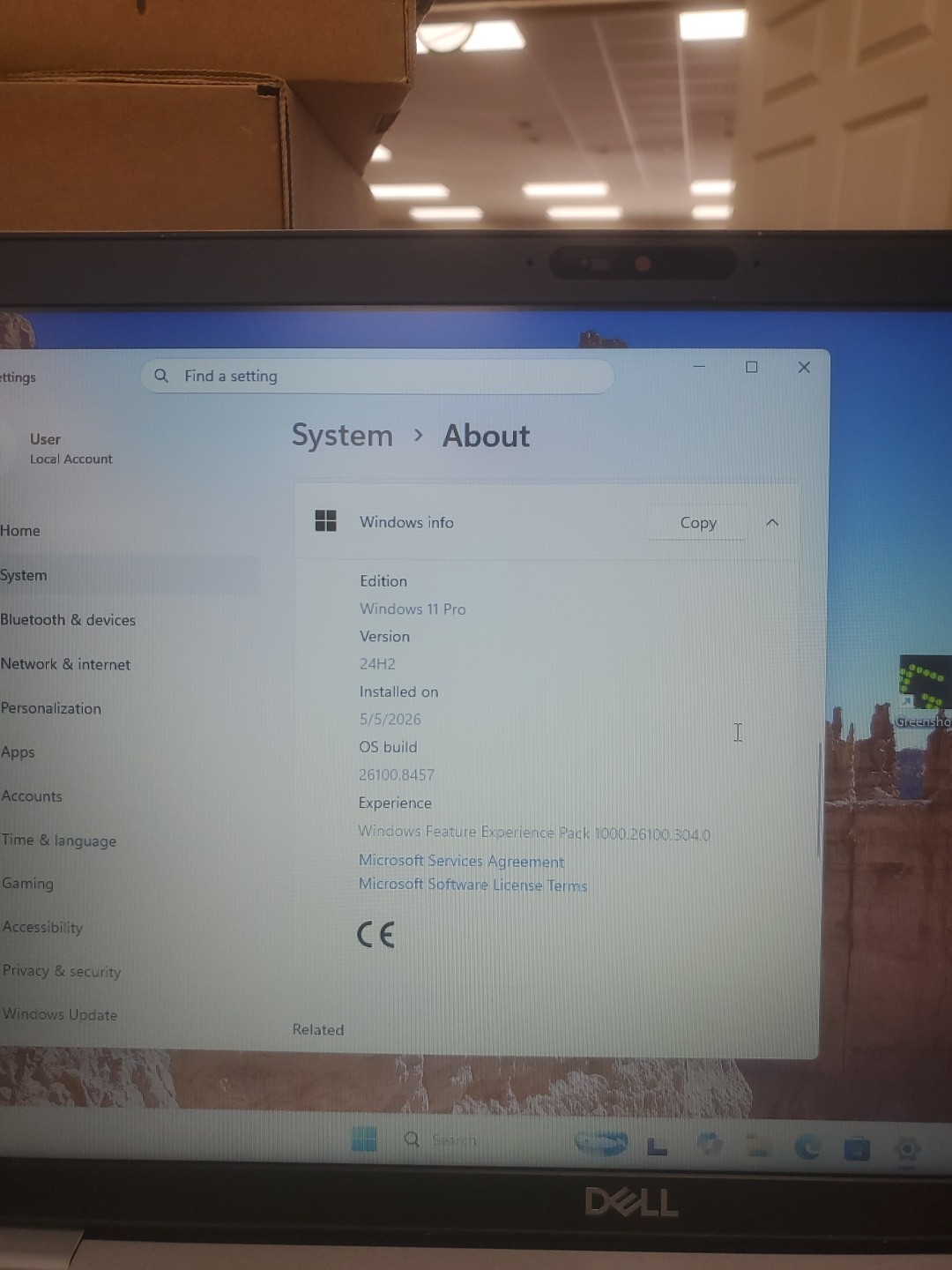 Dell Precision 3550 Laptop – i5-10310U 8GB 256GB SSD 15.6″ 051526-7