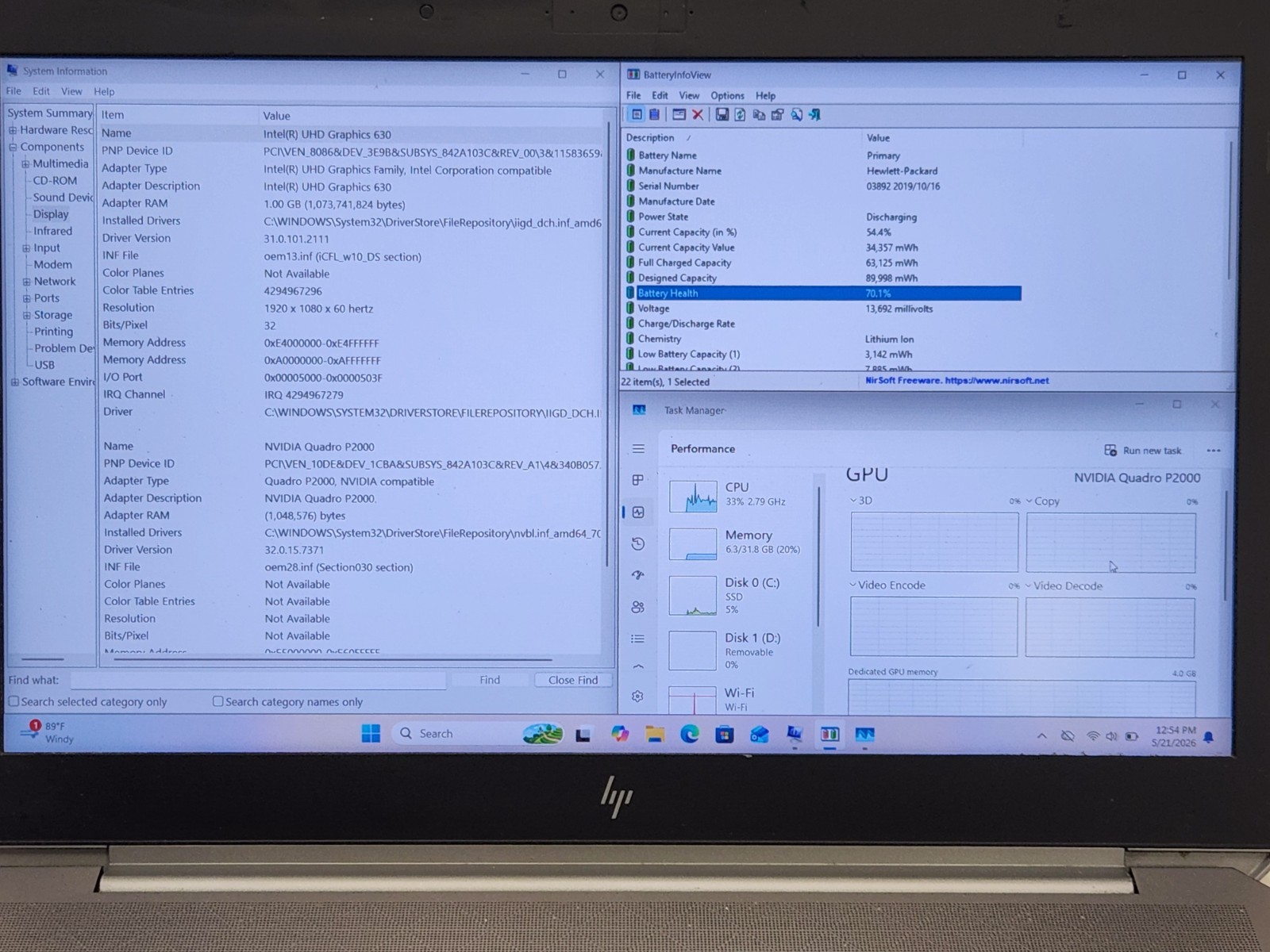 HP ZBook 15 G5 15.6″ i7-8850H 2.6Ghz 32GB RAM 512GB M.2 NVMe P2000 W11P *READ*