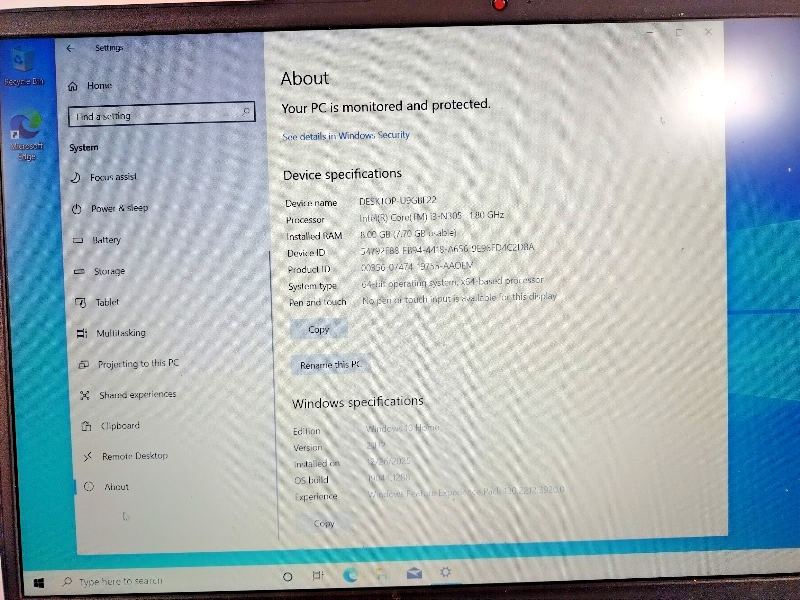 Lenovo IdeaPad Slim 3 15IAN8 i3-N305 8GB RAM 256 GB HDD – SILVER
