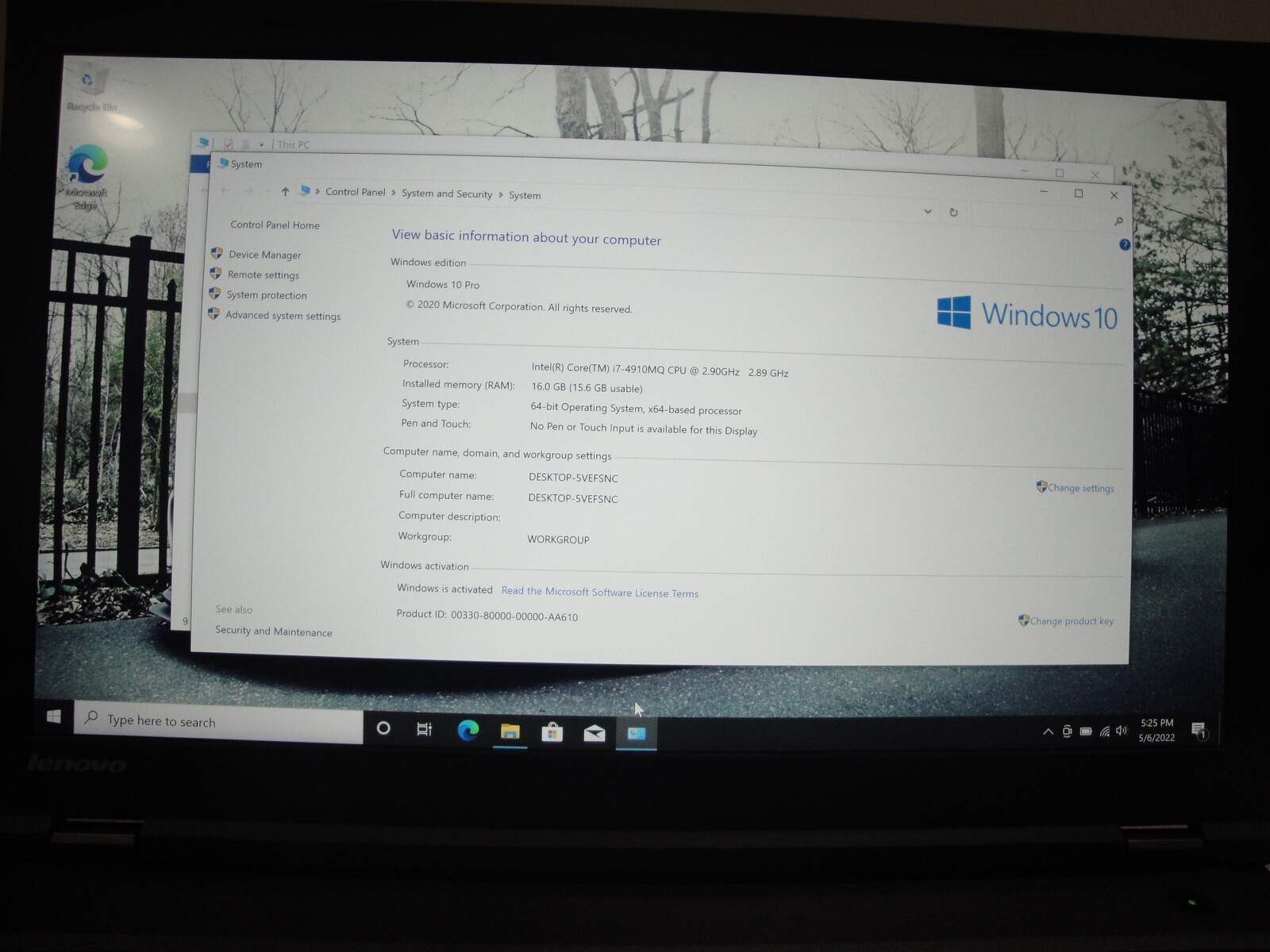 Lenovo ThinkPad W541 i7-2.9GHZ 16GB 512GB SSD 3K 2880×1620 Nvidia K1100M Fgp
