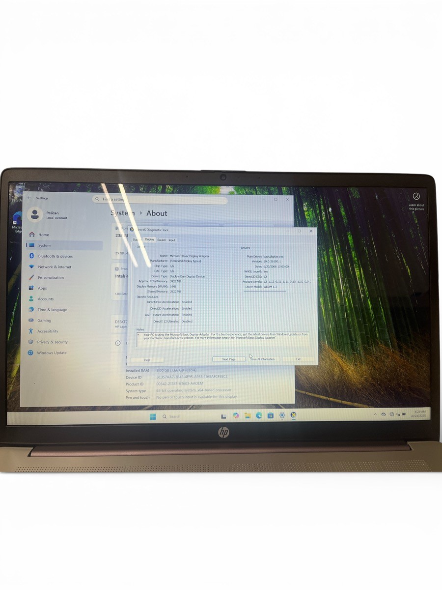 HP 17-CN3128DS N200 8GB RAM 256GB SSD 17.3″ LAPTOP *FOR PARTS* (oe) (PBR116909)