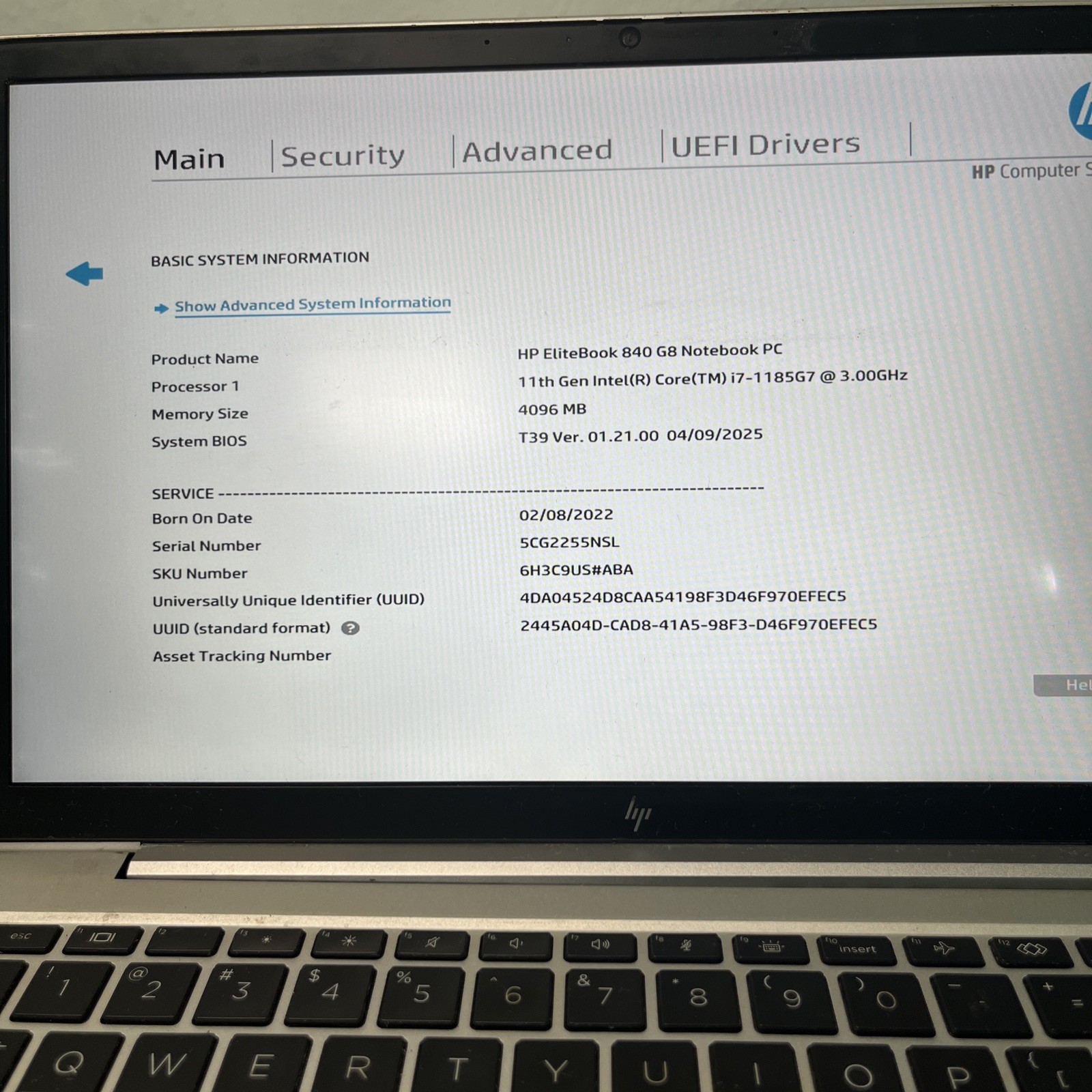 HP EliteBook 840 G8 Laptop Intel Core i7 1165G7 2.8GHZ 14″ NO RAM NO SSD
