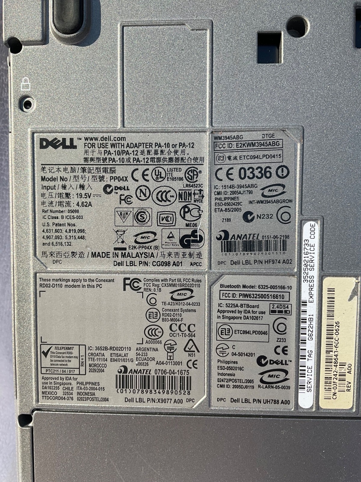 Dell windows XP professional PP04X