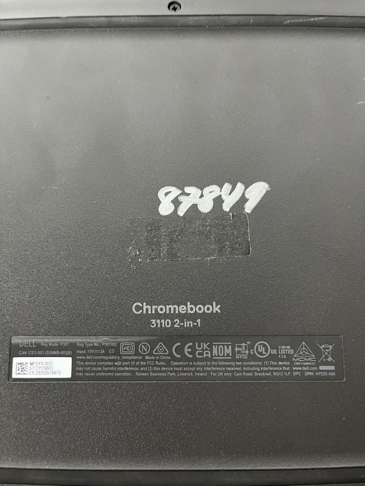 Dell Chromebook 3100 2-in-1 P30T Fully Working TESTED Google Touchscreen Laptop