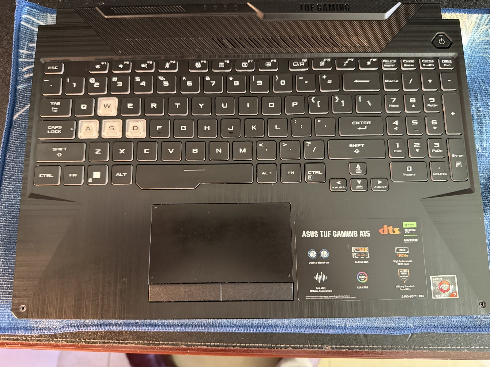 ASUS TUF GAMING A15 KEYBOARD ASSEMBLY with Palm rest