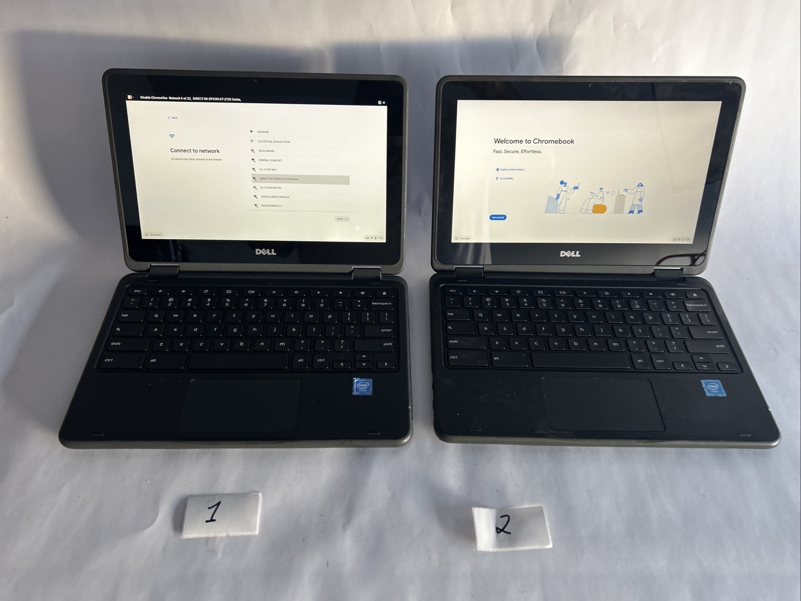 2 Dell Chromebook 3189 For Parts: Screen, Keyboard, Motherboard & More