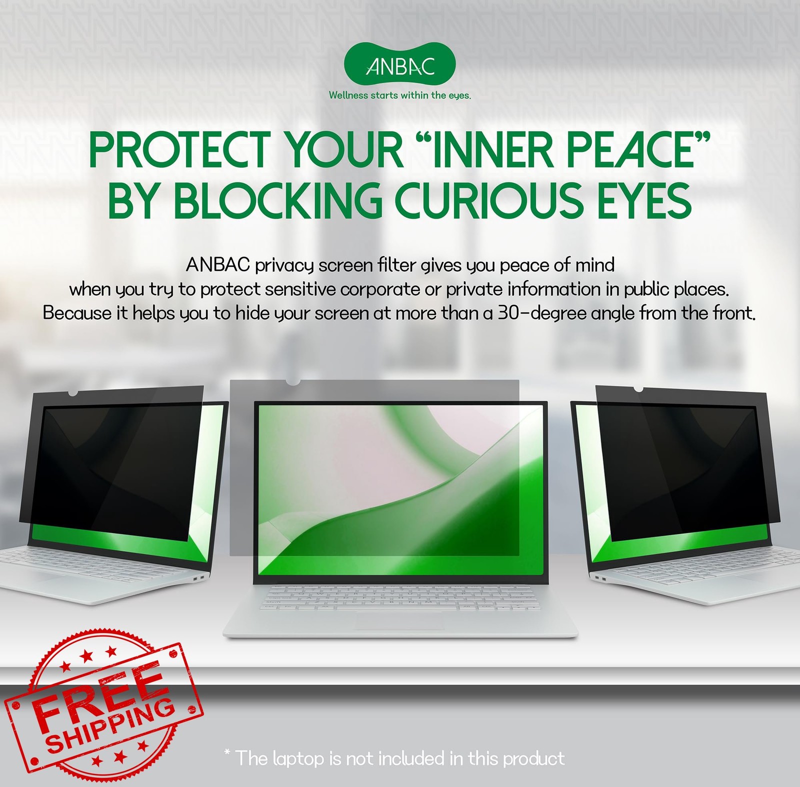 ANBAC 14.1 Inch SQUARE 4:3 Laptop Privacy Screen